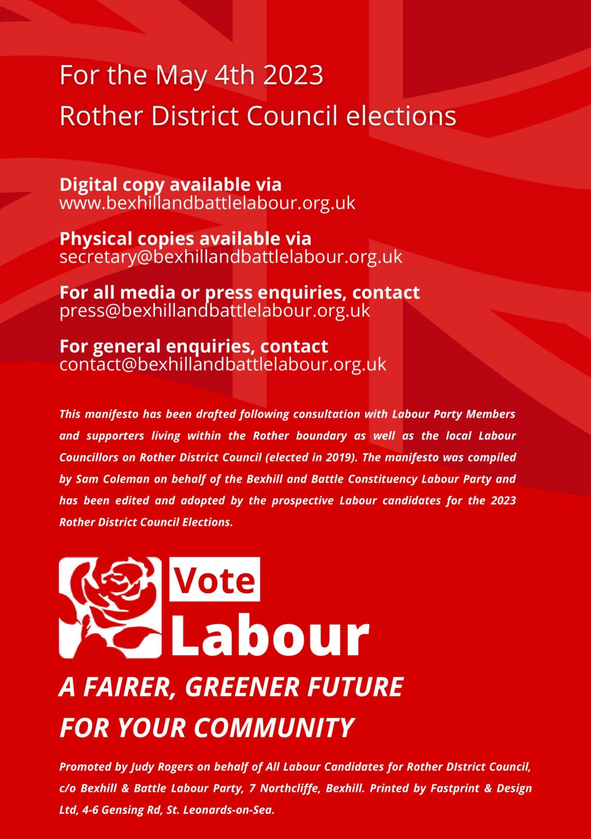 Rother Labour Manifesto Local Election 2023 Bexhill and Battle